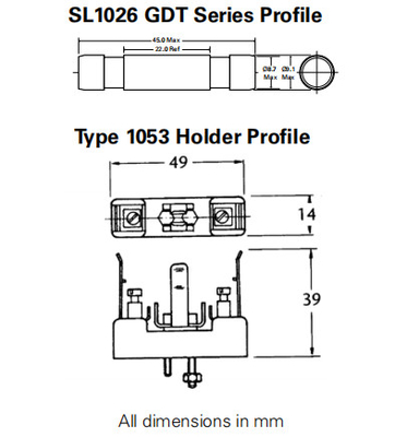 Littelfuse SL-1026-700 हाई पावर गैस डिस्चार्ज सर्ज प्रोटेक्टर प्लाज्मा GDT