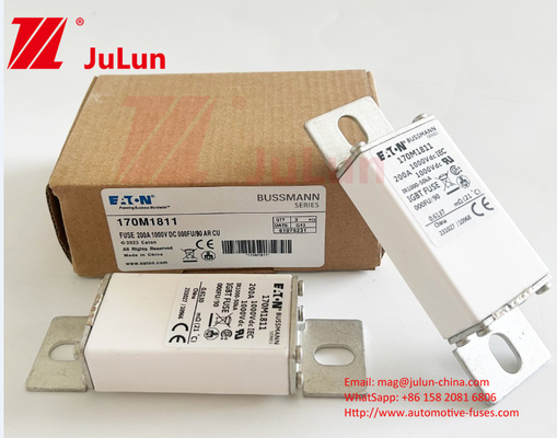 170M1811 200A 1000V सिरेमिक कॉपर BUSSMANN ऑटोमोटिव फ्यूज नामित वोल्टेज M6/M8 स्थापना