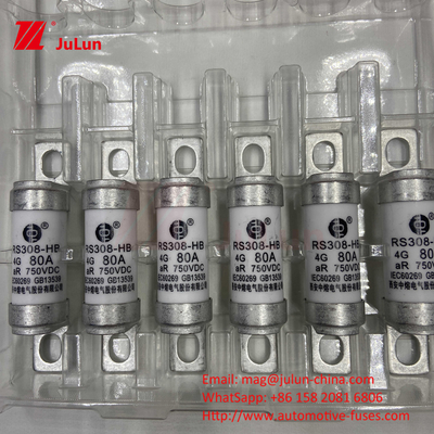 ईवी इलेक्ट्रिक वाहन फ्यूज DC750V के लिए फ्यूज DC750V 10A 15A 20A 25A 30A ऑटोमोबाइल अनुप्रयोग के लिए RS308
