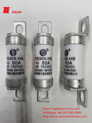 EV RS308 फ्यूज मैकेनिकल शॉक 25A 30A 40A 50A सिरेमिक कॉपर रेटेड वोल्टेज DC750V इलेक्ट्रिक कार के लिए होम ईवी चार्जर