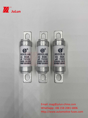 एम6 बोल्टेड ईवी फ्यूज 750V 80A10A 30A 50A 750VDC ईवी फ्यूज हे ईवी ट्रैक्शन सिस्टम, पावर कन्वर्शन के लिए उपयुक्त हैं