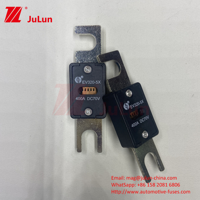 EV320-5X-350A-N 70VDC 6kA EV ट्रैक्शन सिस्टम सुरक्षा के लिए सिरेमिक कॉपर इलेक्ट्रिक वाहन फ्यूज