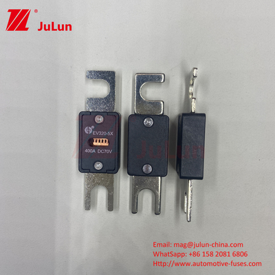 EV320-5X-350A-N 70VDC 6kA EV ट्रैक्शन सिस्टम सुरक्षा के लिए सिरेमिक कॉपर इलेक्ट्रिक वाहन फ्यूज