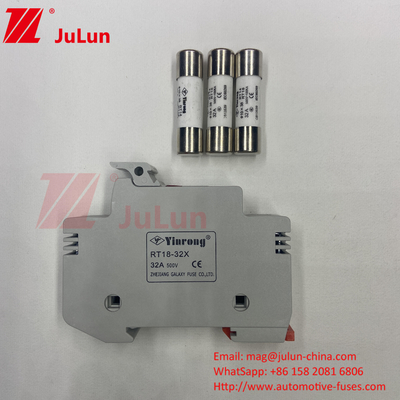 सौर पीवी फ्यूज / दीन रेल सौर फ्यूज धारक इन्वर्टर के लिए 1500VDC 1000VDC 500VDC 10A-63A 30kA