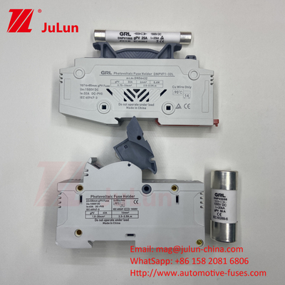 SeanRo सौर पीवी Din रेल फ्यूज धारक फ्यूज लिंक के लिए 10*38 मिमी 1000V 15amp डीसी फ्यूज 25A