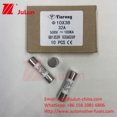 7A 10*38mm AC380V AC500V AC690V AC800V सेरेमिक सोलर पीवी फ्यूज फॉर फोटोवोल्टिक सिस्टम