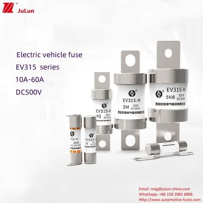 EV315 श्रृंखला मध्यम इलेक्ट्रिक वाहन पेंच फ्यूज 10-60A 500V 20kA तोड़ने की क्षमता