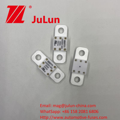 ASTM A202001-100A 150VDC छोटे आकार के सिरेमिक ऑटोमोटिव फ्यूज M8 उच्च धारा रेटिंग शॉर्ट सर्किट सुरक्षा के लिए 11-13N·m के लिए सख्त टोक़ की सिफारिश की