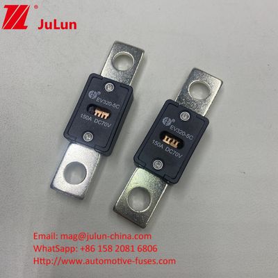 150A 70VDC EV320-5X सिरेमिक ऑटोमोटिव फ्यूज क्वार्ट्ज रेत विद्युत विशेषताएं 1.0In 4 घंटे 3.0In 10s अधिकतम
