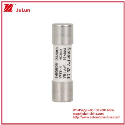 सौर ऊर्जा प्रणालियों के लिए 15A 1000VDC GPV फ्यूज 10*38 IEC60269-6