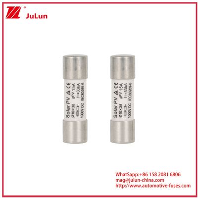 सौर ऊर्जा प्रणालियों के लिए 15A 1000VDC GPV फ्यूज 10*38 IEC60269-6