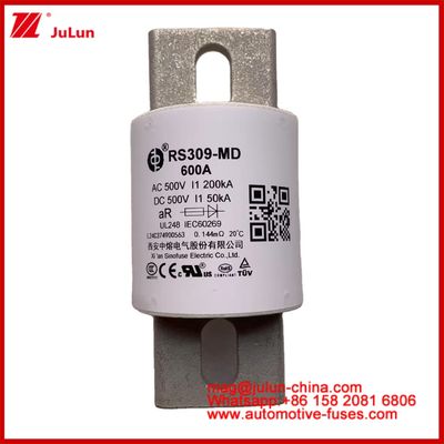 पावर ड्राइव पावर सिस्टम सिरेमिक ऑटो फ्यूज RS309-MD 600A 500VAC 200KA 500VDC 50KA AR ट्यूबलर इलेक्ट्रिक वाहन 30-800A