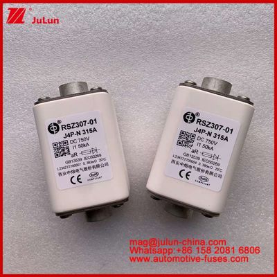 RSZ307-01 स्क्वायर सिरेमिक J4P-N 315A 750VDC 50KA चार्जर तार ऑटोमोटिव उपकरण उपकरण बोल्ट कनेक्शन प्रकार