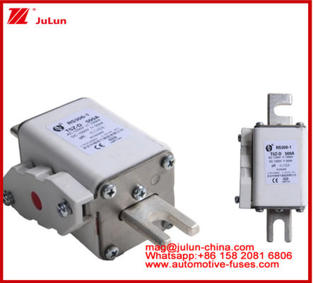 RS306-01-T5Z D 500A AC1250V DC1000V 50KA स्क्वायर कैरेमिक फ्यूज इलेक्ट्रिक वाहन ट्रैक्शन सिस्टम पावर कन्वर्शन ऊर्जा भंडारण ऑनबोर्ड चार्जर उत्कृष्ट डीसी प्रदर्शन