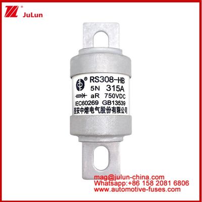 बोल्ट M6 5N 315A AR 750VDC-1 इलेक्ट्रिक वाहन फ्यूज ट्रैक्शन कैरेमिक ट्यूबलर पावर कन्वर्शन ऊर्जा भंडारण ऑनबोर्ड चार्जर