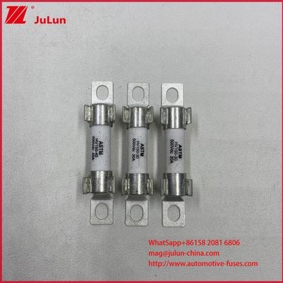 ASTM 15A 30A DC500V बोल्ट सिरेमिक के भीतर HEV के लिए करंट इलेक्ट्रिक वाहन फ्यूज सुरक्षा