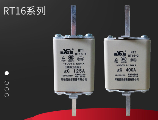 पिघलने कम वोल्टेज फ्रैक्चर चाकू प्रकार फ्यूज 400V / 500V / 690V 6-1250A