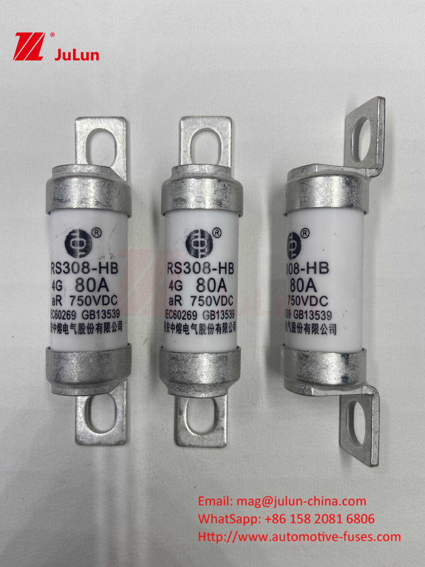 विद्युत वाहन फ्यूज RS308 DC750V 10A 15A 20A उत्कृष्ट कंपन प्रतिरोधी 63A के साथ