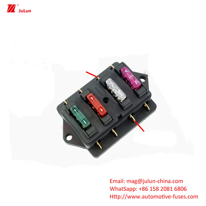 ऑटो पार्ट्स इलेक्ट्रॉनिक सर्किट सुरक्षा टर्मिनल वर्तमान 32V30A-500A ऑटो फ्यूज धारक तांबा संपर्क 30A-500A
