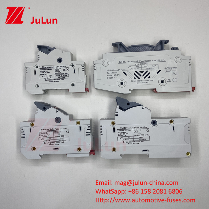 SeanRo सौर पीवी Din रेल फ्यूज धारक फ्यूज लिंक के लिए 10*38 मिमी 1000V 15amp डीसी फ्यूज 25A