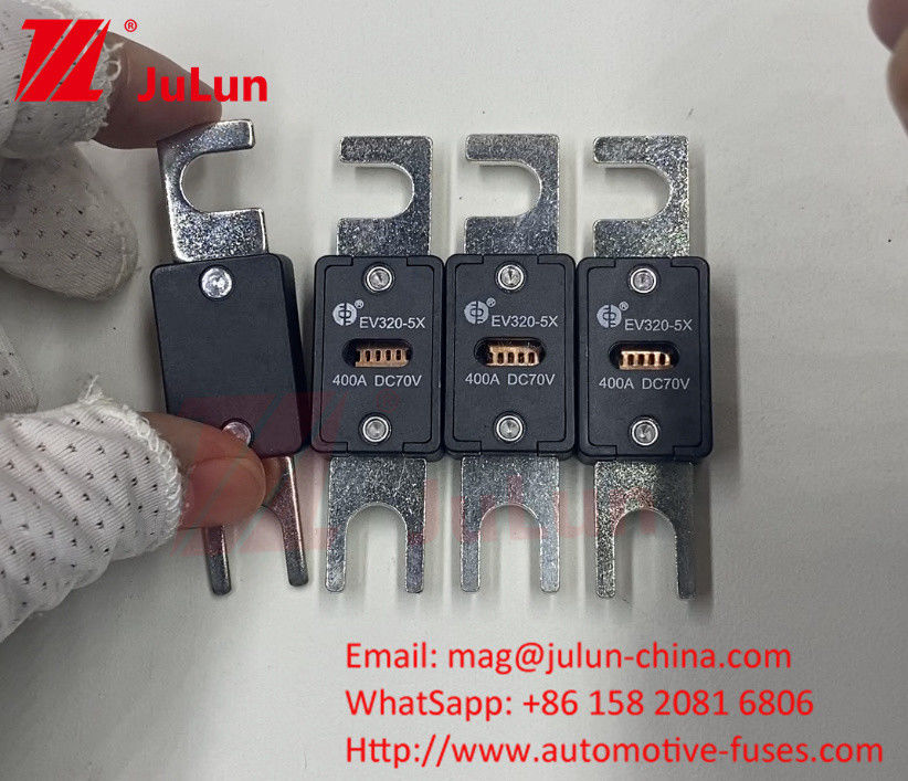 EV320 100A 200A 225A 250A 300A 350A 500A 70 वीडीसी धमाका 10KA/20KA ब्रेक कैपेसिटी फ्यूज इलेक्ट्रिक वाहन चार्जिंग के लिए