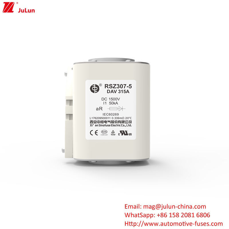RSZ307-5-DAV 315A Ev चार्जर एडाप्टर 450A-1800A 1500VDC ऊर्जा फ्यूज के लिए संगत