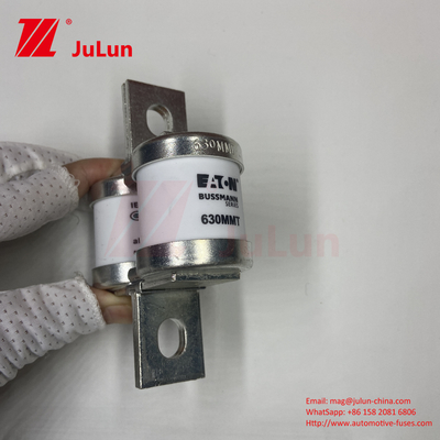 BUSSMANN 630MMT 690V सिरेमिक कॉपर ट्विन फ्लैट प्लेट बोल्ट प्रकार फ्यूज ऑटोमोबाइल के लिए