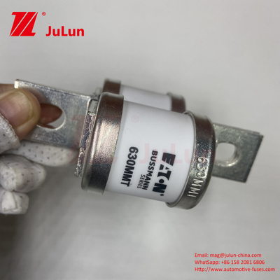 MUSSMANN 690V 630A सिरेमिक कॉपर ऑटोमोटिव फ्यूज 630MMT ट्विन फ्लैट प्लेट बोल्ट प्रकार फ्यूज वाहन सुरक्षा के लिए