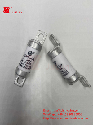 सेरेमिक EV फ्यूज 750VDC सुरक्षित चार्जिंग ऑटोमोबाइल आवेदन के लिए 63A25A 15A 30A 750VDC RS308 फ्यूज