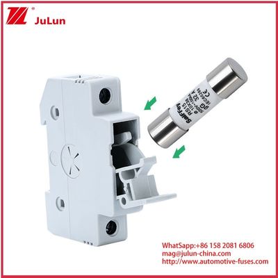 RS15 GG32A 500VDC 100KA सिरेमिक ऑटोमोटिव फ्यूज 10*38 मिमी धारक IEV60269