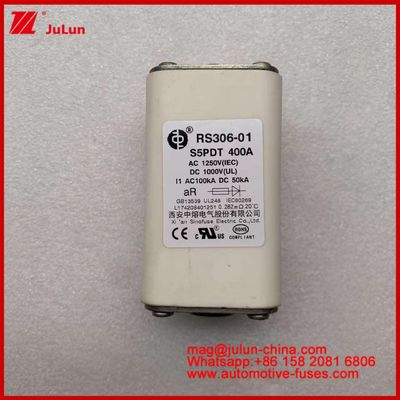 400A AC1250V IEC 100KA DC1000V UL AR सिरेमिक स्क्वायर ऑटोमोटिव कार फ्यूज इलेक्ट्रिक वाहनों और कारों के लिए सर्किट सुरक्षा