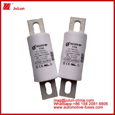 RS309-MF 175A 750VDC UL ट्यूबलर सिरेमिक फ्यूज AR 750VDC/700AC IEC 20KA GB 5-800A इलेक्ट्रिक वाहनों और पावर सिस्टम के लिए