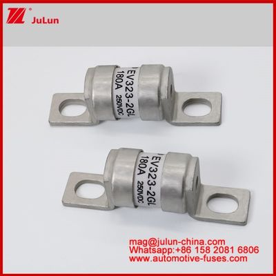 EV322-2GL 180A 250VDC बोल्ट कनेक्शन संरचना इलेक्ट्रिक वाहनों के लिए सिरेमिक ट्यूबलर फ्यूज M6 M8 मरम्मत छोटे आकार उच्च तोड़ने की क्षमता